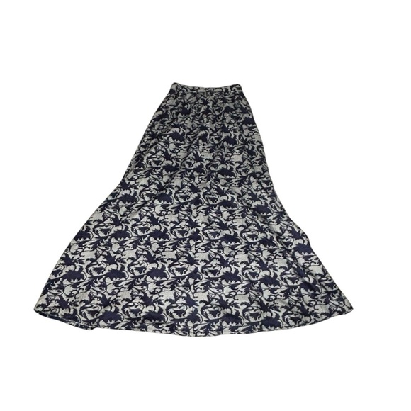 Shabby Apple Ball Gown Maxi Skirt Navy White Floral cotton Full Formal Size 8 - Picture 3 of 11